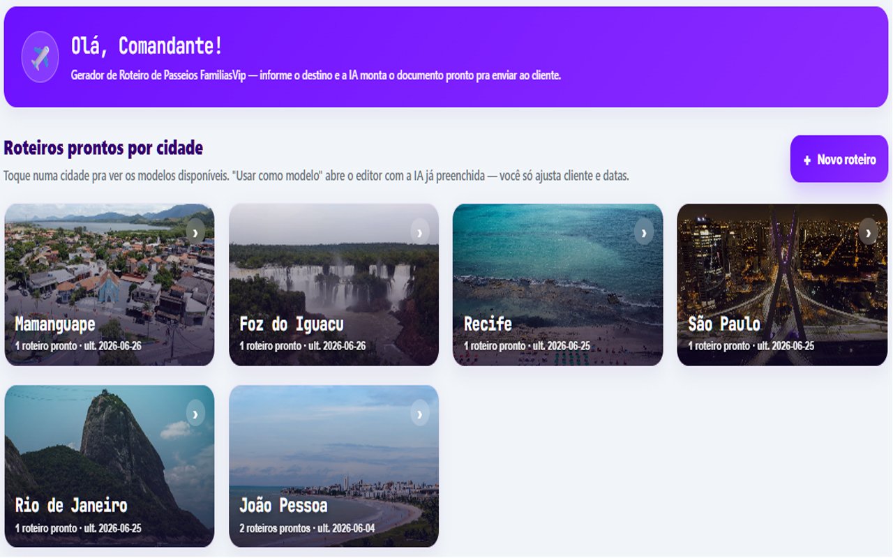 Tela Roteiros multi-trecho — montagem e compartilhamento